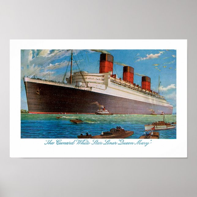 Cunard White Star Line's Queen Mary Poster (Vorne)