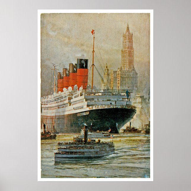 Cunarder in New York Poster (Vorne)