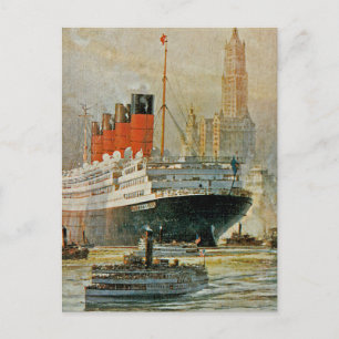 Cunarder in New York Postkarte