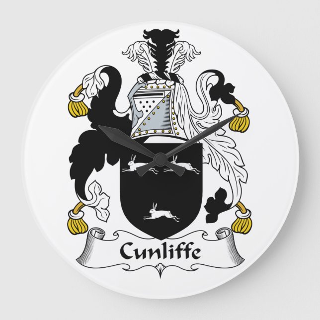 Cunliffe Familienwappen Große Wanduhr (Vorderseite)