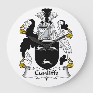 Cunliffe Family Crest Große Wanduhr