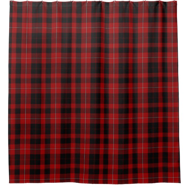 Cunningham Black and Red Tartan Duschvorhang (Vorderseite)