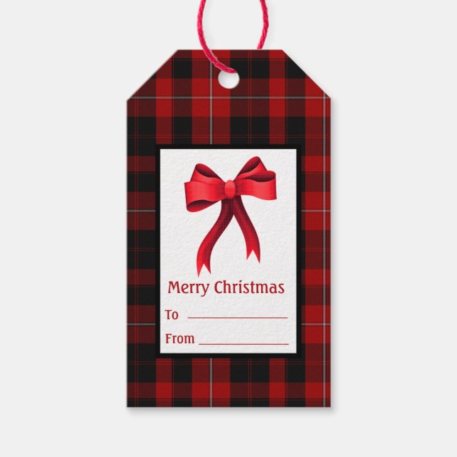 Cunningham Clan Karierte Weihnachtsgeschenke Tags Geschenkanhänger (Vorderseite)