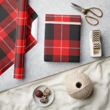 Cunningham Clan Vintage-Tartan Rot-Schwarz Kariert