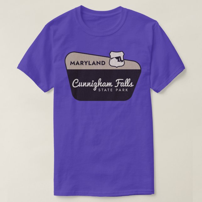 Cunningham Falls Staat Park Maryland Welcome Sign T-Shirt (Design vorne)