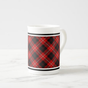 Cunningham Family Tartan Red and Black Kariert Prozellantasse