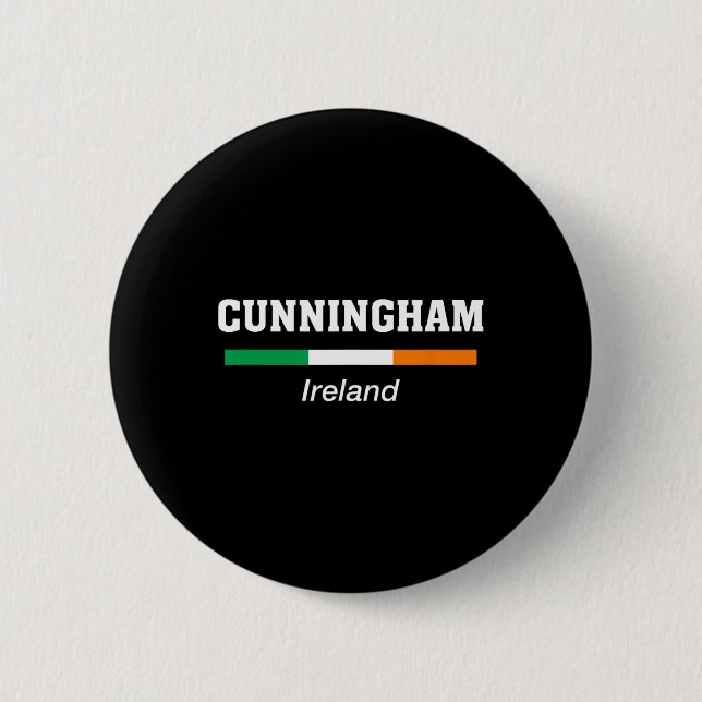 Cunningham irischer Familienname St. Patricks Tag  Button (Vorderseite)