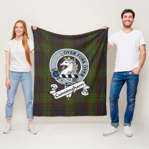 Cunningham Jagd Moderner Clan Abzeichen Tartan Kar Fleecedecke