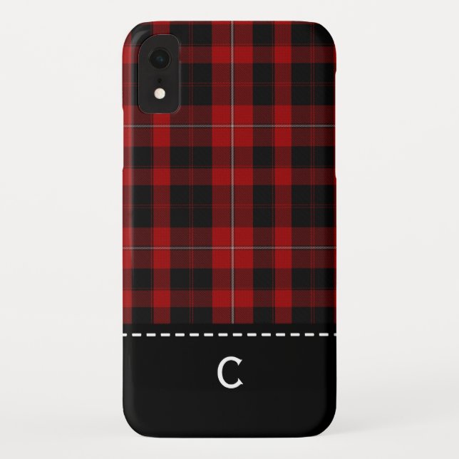 Cunningham karierter mit Monogramm iPhone XR Fall Case-Mate iPhone Hülle (Rückseite)
