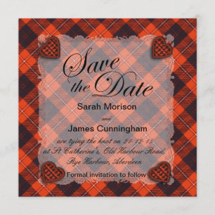 Cunningham schottischer Clan Tartan - kariert Save The Date