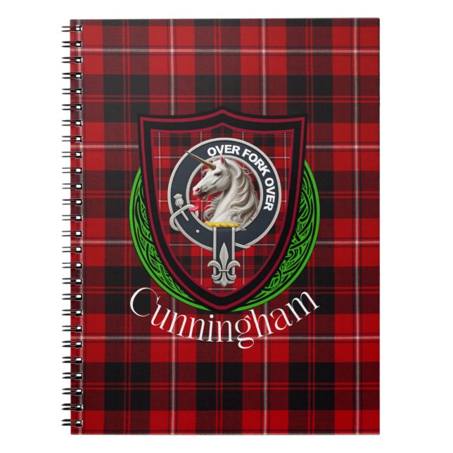 Cunningham-Schottischer-Clan-Tartan & Wappen Notizblock (Vorderseite)