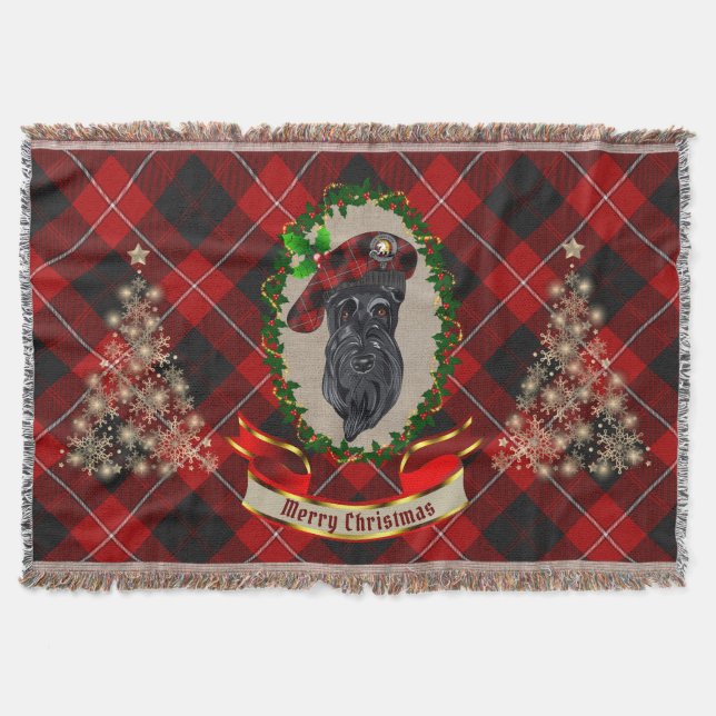 Cunningham Scottie Dog Christmas Throw Blanket Decke (Vorderseite)