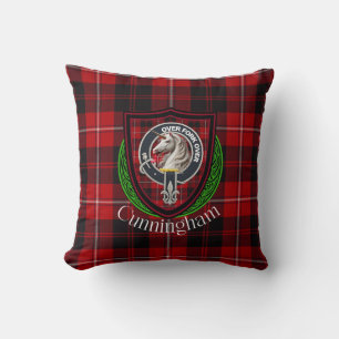Cunningham Scottish Clan Tartan & Wappen Kissen
