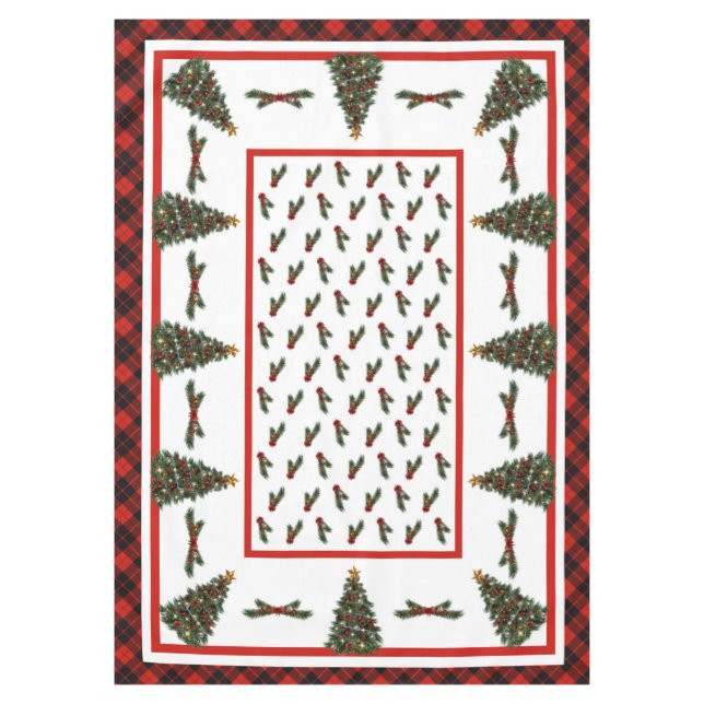 Cunningham Scottish kariert Tartan Christmas Table Tischdecke (Vorderseite)