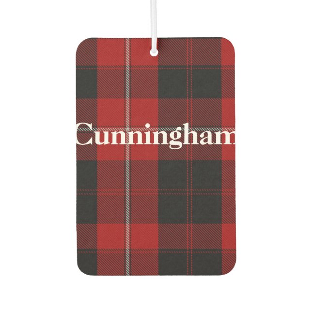 Cunningham Tartan Kariert Air Freshener Autolufterfrischer (Vorderseite)