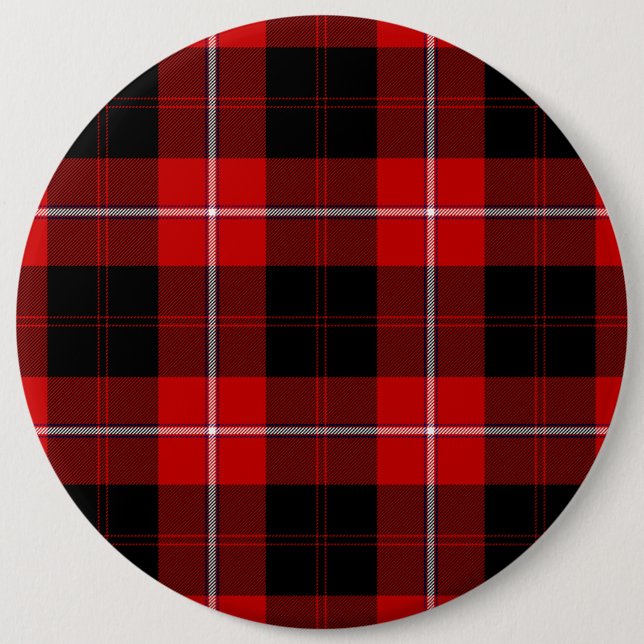 Cunningham Tartan Red Black Kariert Button (Vorderseite)