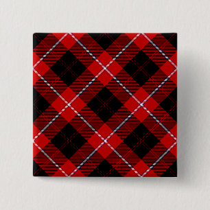 Cunningham Tartan Red Black Kariert Button