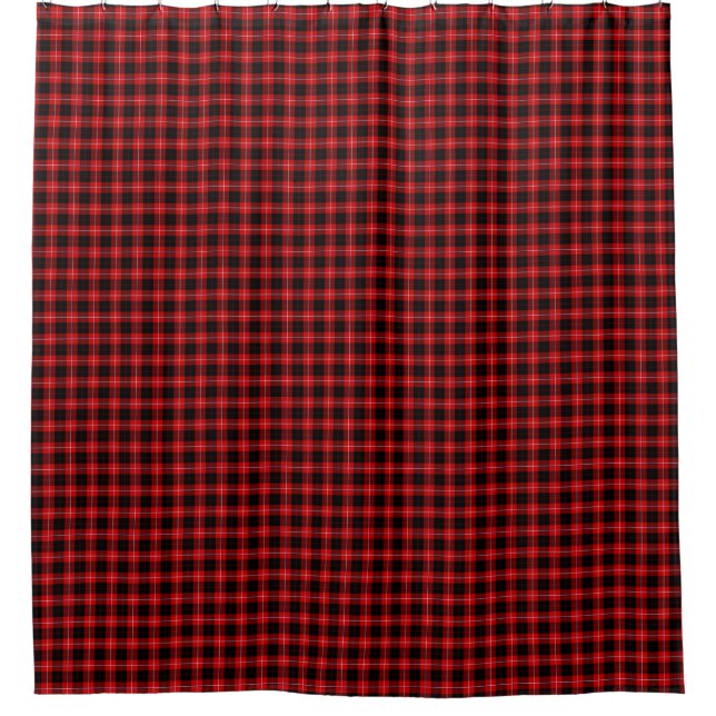 Cunningham Tartan Red Black Kariert Duschvorhang (Vorderseite)