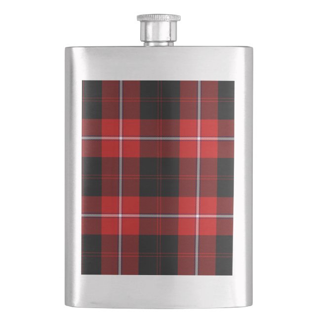 Cunningham Tartan Red Black Kariert Flachmann (Vorderseite)