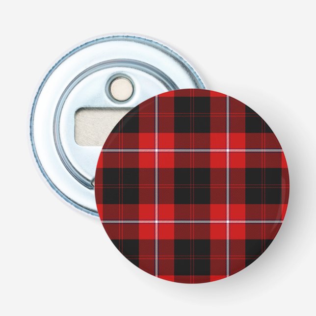 Cunningham Tartan Red Black Kariert Flaschenöffner (Vorderseite)
