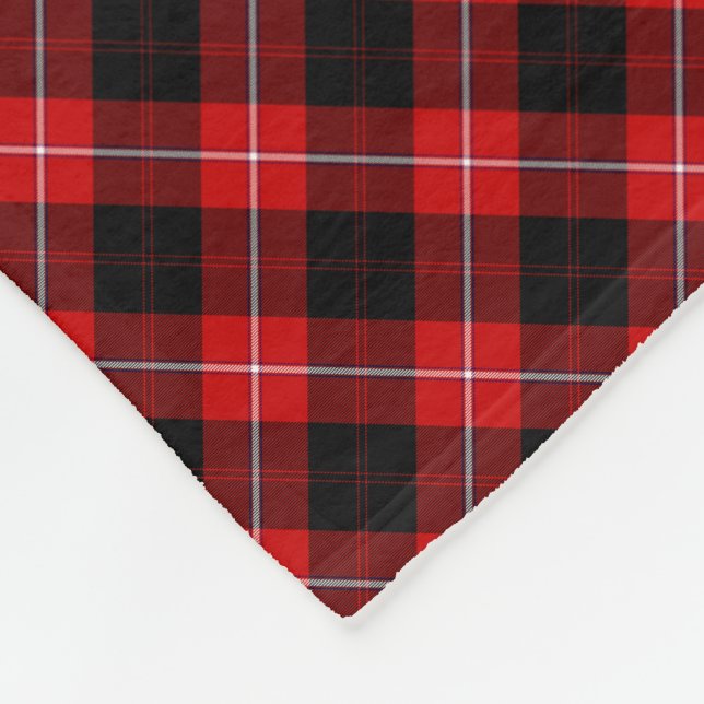 Cunningham Tartan Red Black Kariert Fleecedecke (Ecke)