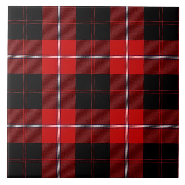 Cunningham Tartan Red Black Kariert Fliese (Vorderseite)