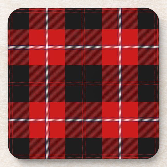 Cunningham Tartan Red Black Kariert Getränkeuntersetzer (Vorderseite)