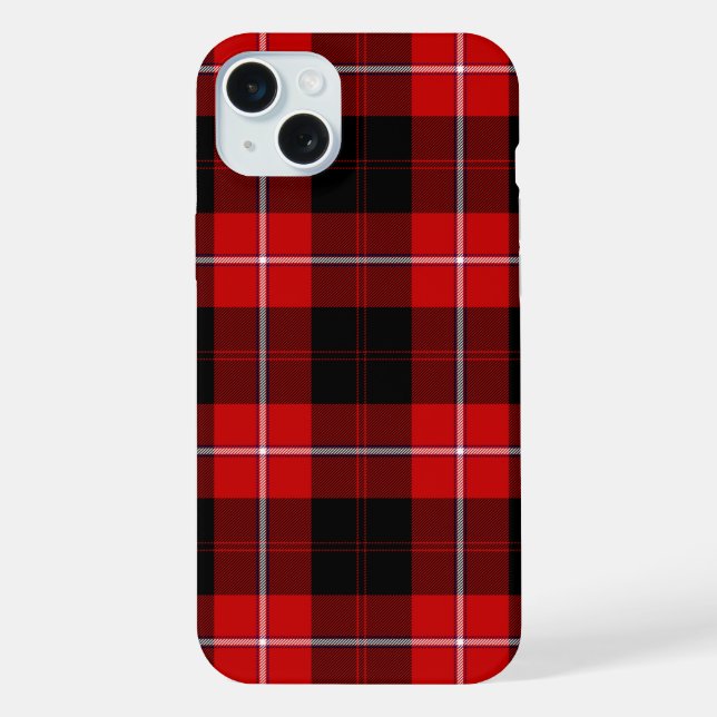 Cunningham Tartan Red Black Kariert iPhone Hülle (Rückseite)