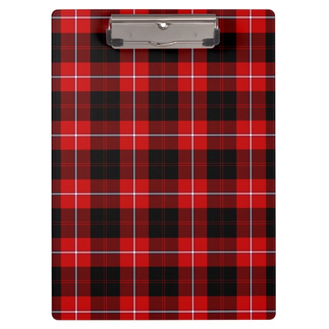 Cunningham Tartan Red Black Kariert Klemmbrett (Vorderseite)