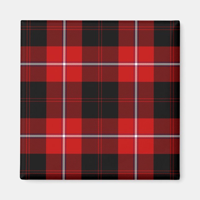Cunningham Tartan Red Black Kariert Magnet (Vorne)