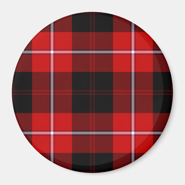 Cunningham Tartan Red Black Kariert Magnet (Vorne)