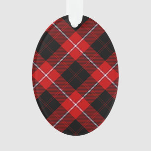 Cunningham Tartan Red Black Kariert Ornament