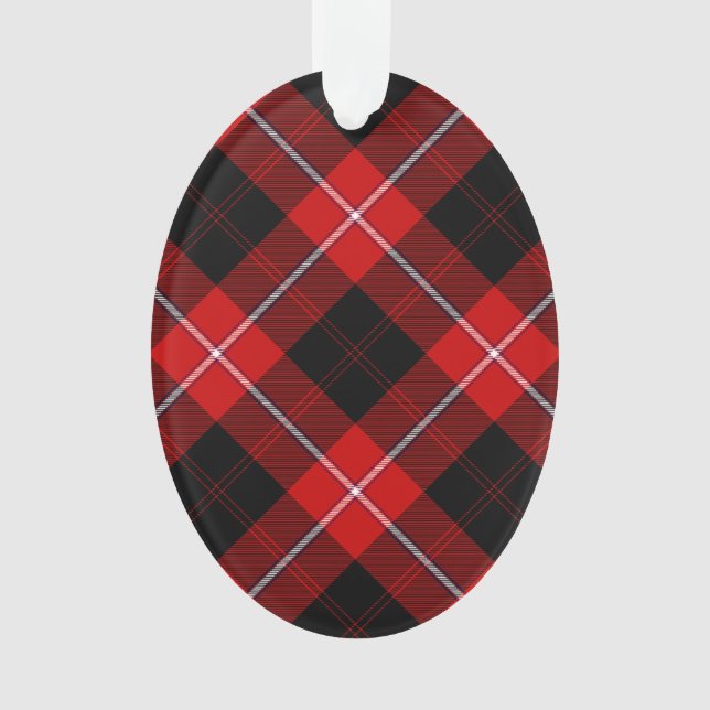 Cunningham Tartan Red Black Kariert Ornament (Vorderseite)