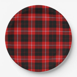 Cunningham Tartan Red Black Kariert Pappteller
