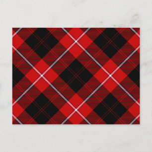 Cunningham Tartan Red Black Kariert Postkarte
