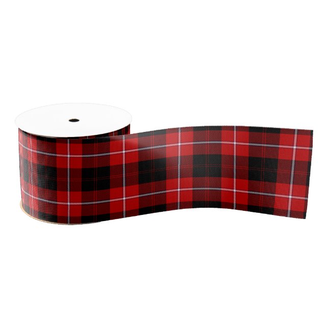 Cunningham Tartan Red Black Kariert Ripsband (Spule)