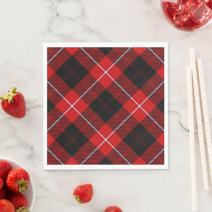 Cunningham Tartan Red Black Kariert Serviette