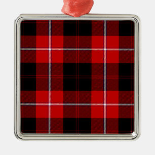 Cunningham Tartan Red Black Kariert Silbernes Ornament