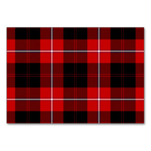 Cunningham Tartan Red Black Kariert Tischnummer