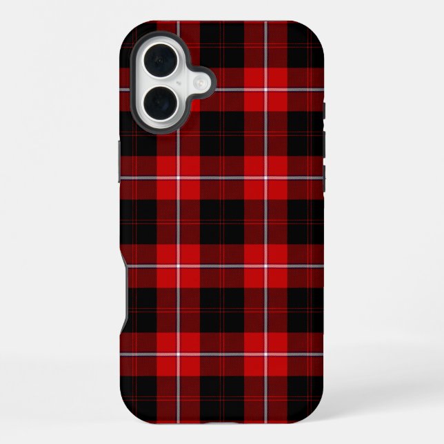 Cunningham Tartan Rot Schwarz Karo iPhone Hülle (Rückseite)