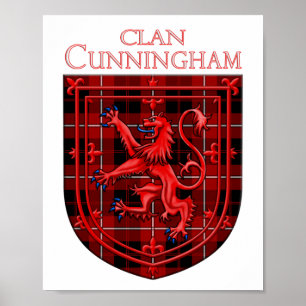 Cunningham Tartan Scottish Kariert Lion Rampant Poster