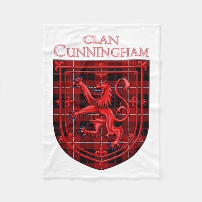 Cunningham Tartan Scottish Plaid Lion Rampant Fleecedecke (Vorderseite)