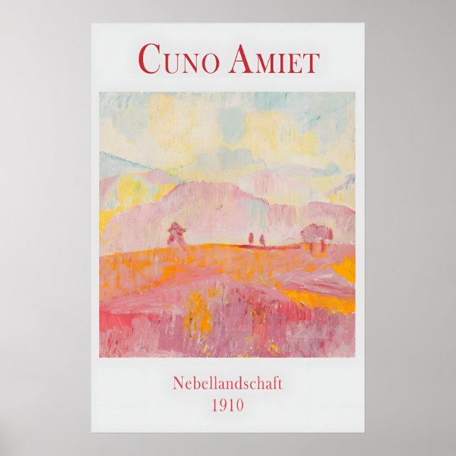 Cuno Amiet Rosa Landschaftsmalerei Pastell Poster (Vorne)