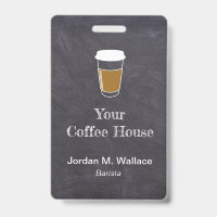 Cup auf Chalkboard Kaffee Shop Mitarbeiter