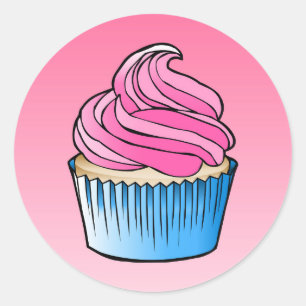 Cup Cake Classic Round Aufkleber