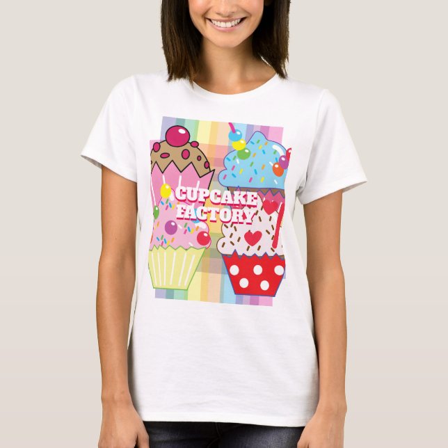 Cup Cake Factory mit Blue Hawaii auf der Rückseite T-Shirt (Vorderseite)