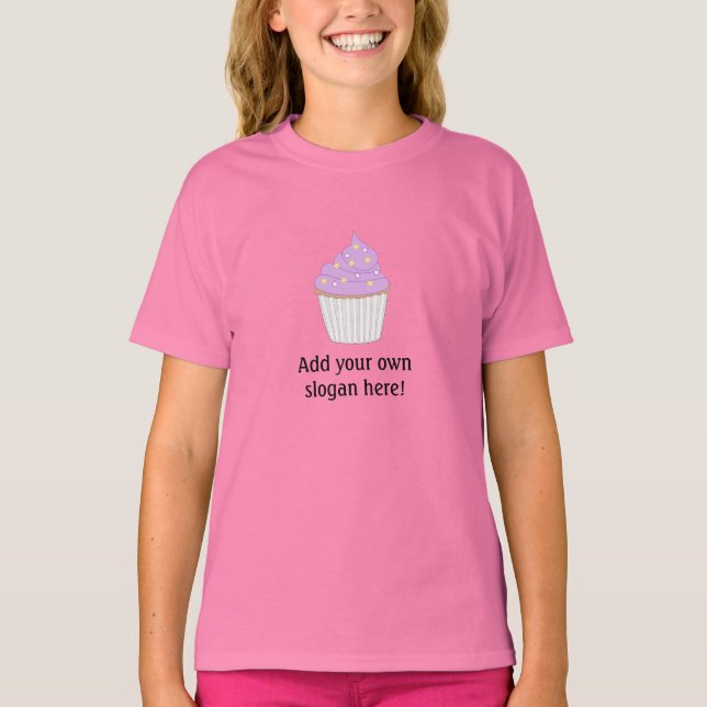 Cup Cake: individualisierbarer Slogan T-Shirt (Vorderseite)