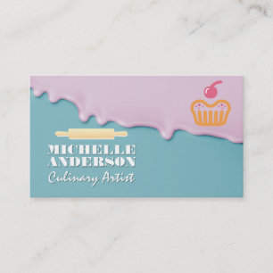 Cup Cake Logo Nudelholz Zuckerguss Visitenkarte