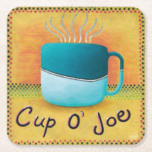 Cup der Joe-Untersetzer Rechteckiger Pappuntersetzer