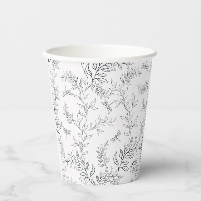 Cup-Design mit einem Muster im Stil der Linie ar Pappbecher (Vorderseite)